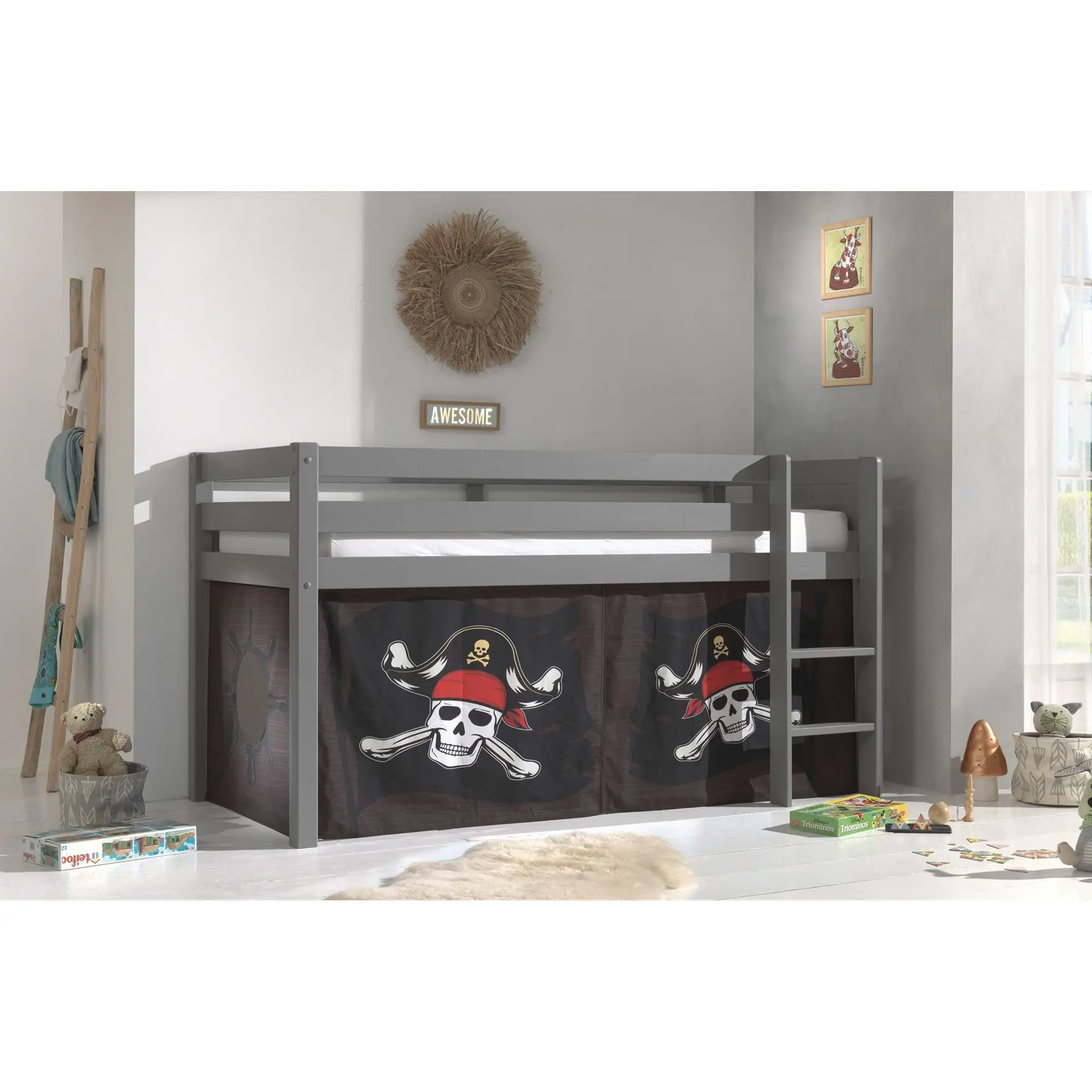 Rideau pour lit compact enfant Vipack Pirates Pino/scott