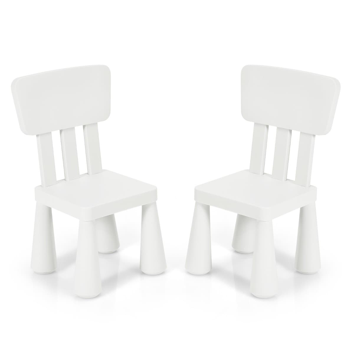 CostwayEnsemble Table et Chaises pour Enfants pour Jouer Manger Dessiner Apprentissage pour Enfants 1 à 7 Ans Blanc