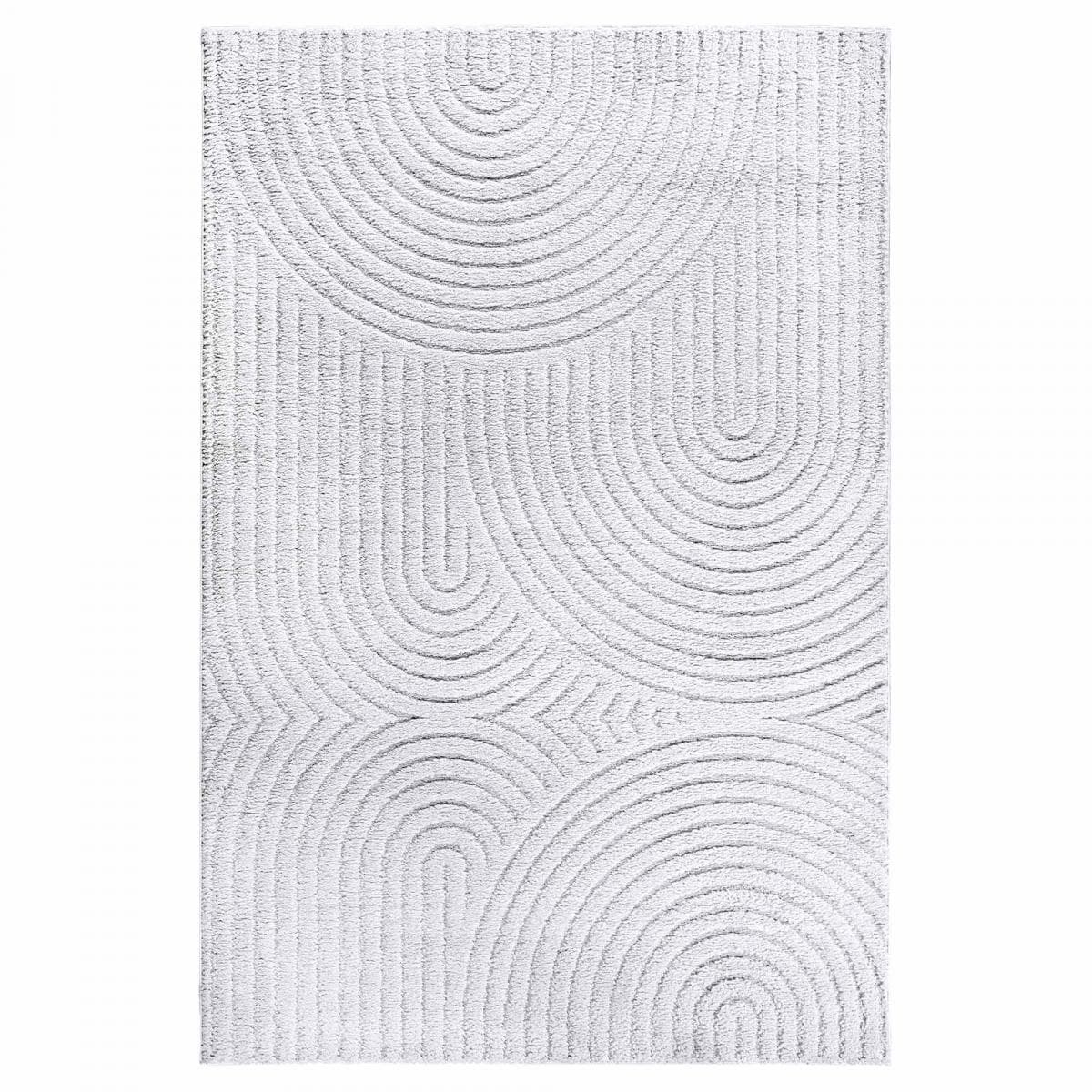 Tapis salon, motif géométrique, texture relief, PANGLAO chaleureux