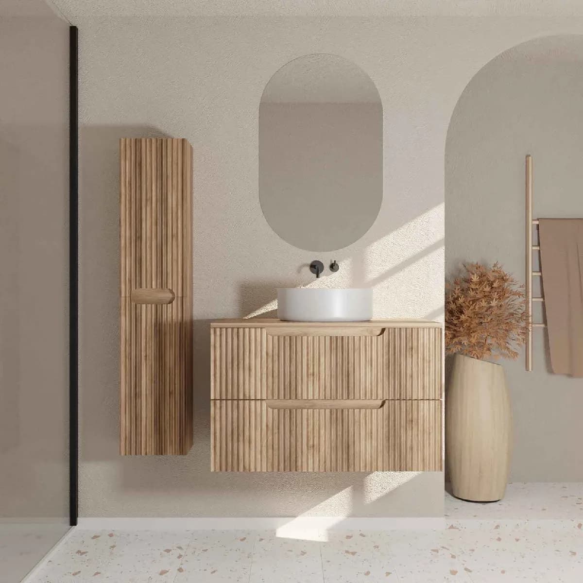 Ensemble meuble salle de bain 80 cm avec colonne