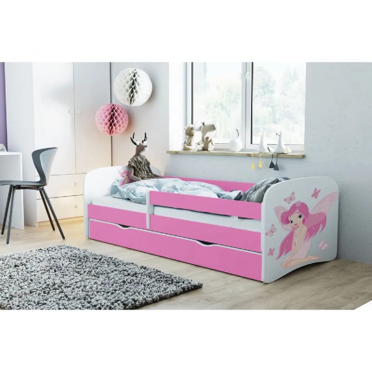 Babydreams lit enfant avec rangement - Rose