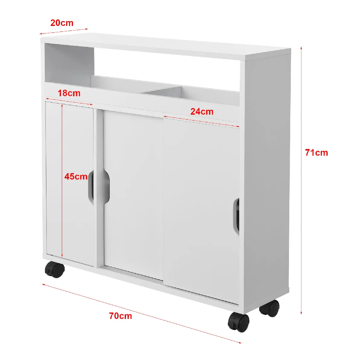 Helloshop26 Meuble de Salle de Bain Portes Coulissantes - Blanc