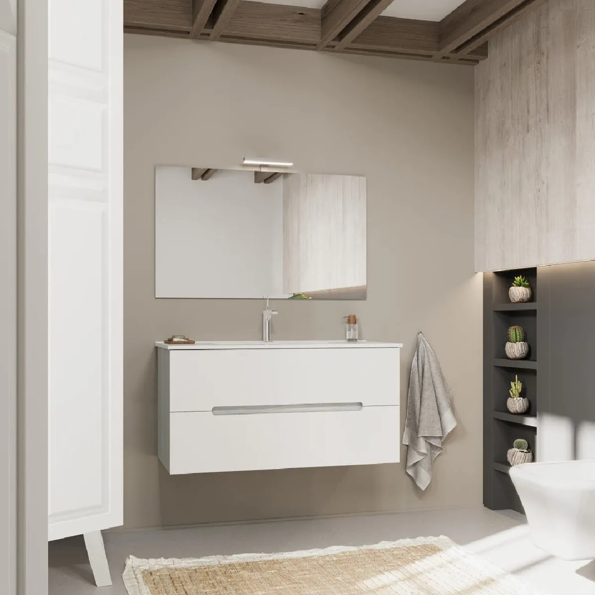 Kiamami valentina ensemble meuble salle de bain Magnolia - Blanc