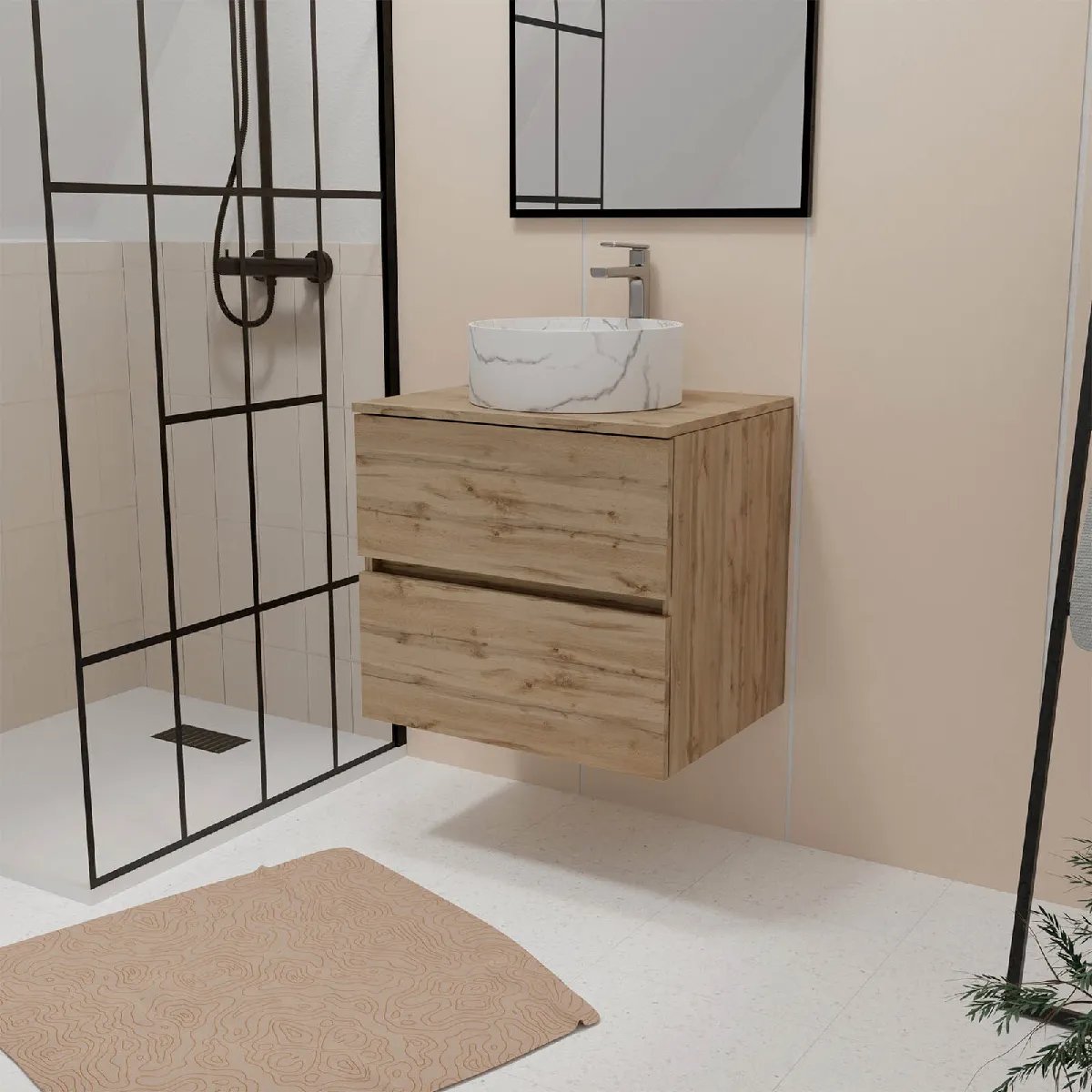 AURLANE Meuble salle de bain 60 cm